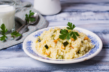 Milk porridge with vegetables