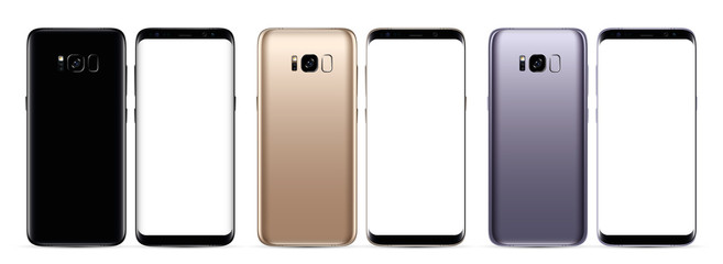 smartphone black, gold and galaxy