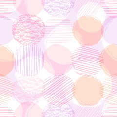 Abstract geometric seamless pattern with circles.