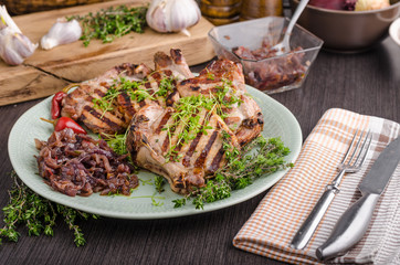Grilled pork chops