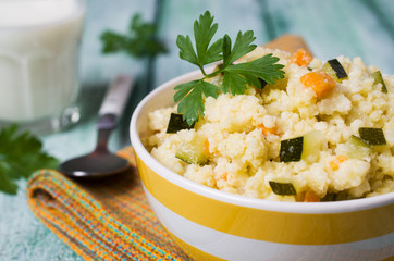 Milk porridge with vegetables