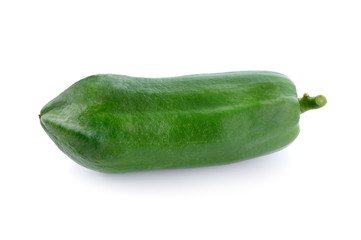 green papaya isolated on white background.