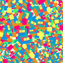 Seamless pattern consisting of colorful chaotic squares.