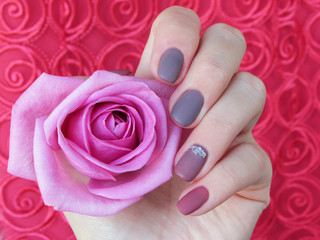 manicure dusty rose