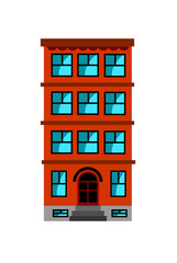 Naklejka premium Building full of apartments