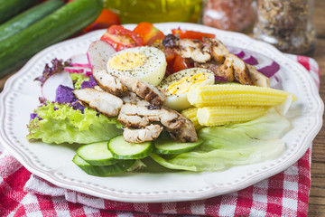 Mixed chef's salad.Mixed chef's salad
