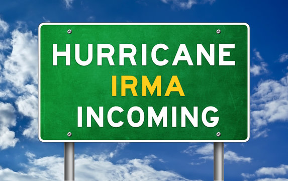 Hurricane Irma incoming - road sign