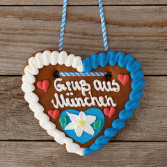 Gingerbread Heart with text: 