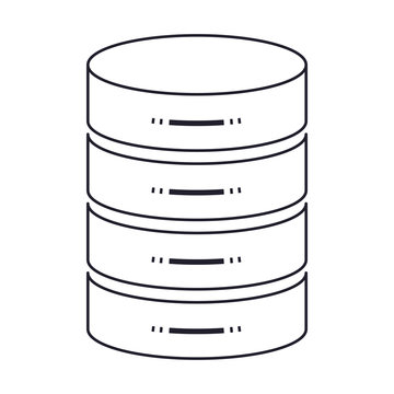 server hosting storage icon in monochrome silhouette vector illustration