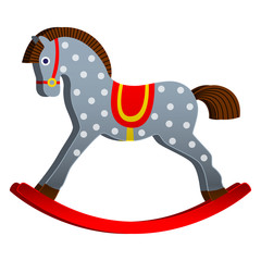 rocking horse. children s toy. classic wooden swing. vector illustrations