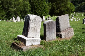 Fototapeta premium Old weathered tombstones