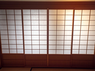Paper sliding doors called Shoji in Japanese