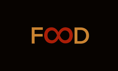 Unlimited Food Infinity Symbol Vector Design Concept