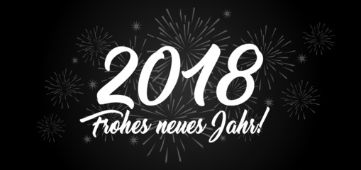 Frohes neues Jahr 2018 schwarz