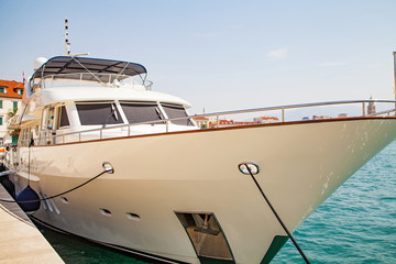 White yacht in harbour