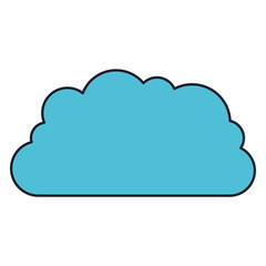 cloud storage data service icon colorful silhouette with thick contour vector illustration