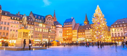 Deurstickers Kerstmarkt Straatsburg, Frankrijk © Alexi Tauzin