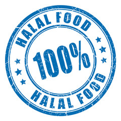 Halal food vector stamp