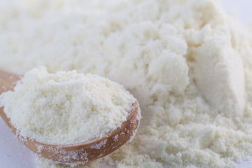 Closeup of powdered milk.