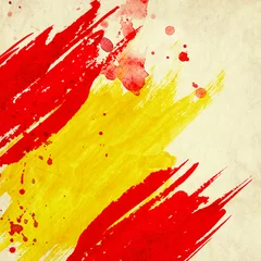 Foto op Canvas Grunge background in colors of spanish flag © photolink