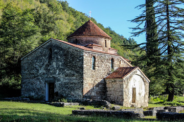 Fototapeta na wymiar Nokalakevi - Georgian village with old churches
