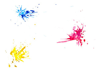 Abstract splashes on a white background.