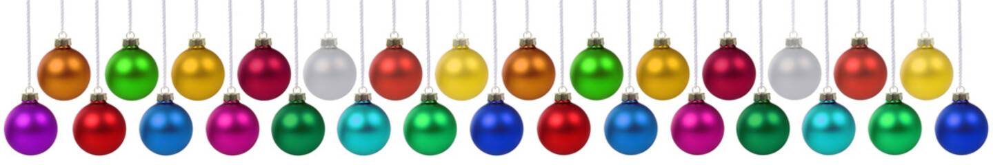 Weihnachtskugeln Weihnachten Banner viele Weihnachts Kugeln Dekoration h&auml;ngen Freisteller