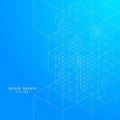 geometric lines blue print vector background