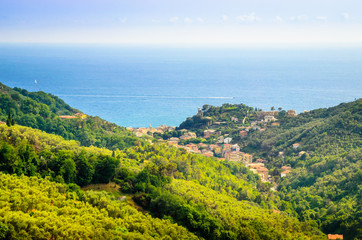 Obraz premium Summer panorama of Apennines mountains, Italy
