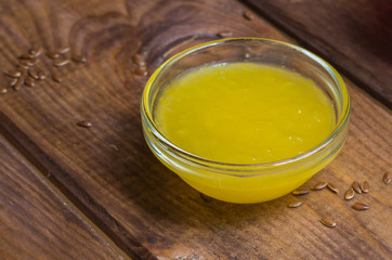 Sauce in a glass bowl