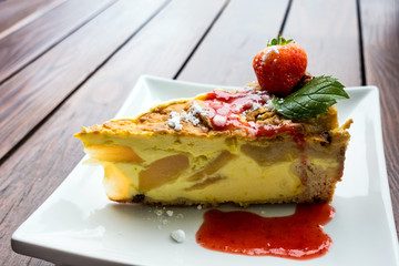 one slice of pie dessert ready to eat