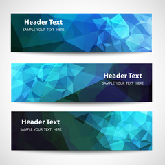 Fototapeta premium Set of label banner polygon background colorful pattern triangle geometric with space for text and message modern artwork design , vector