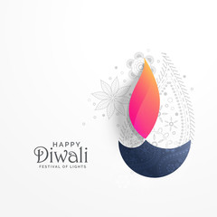 happy diwali holiday greeting card with paisley decoration and diya background © starlineart