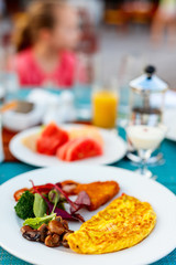 Breakfast with omelet