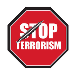 Stop Terrorism Signboard Vector