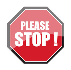 Please Stop Signboard Vector
