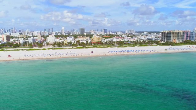 Aerial Establishing Shot Of Miami Beach