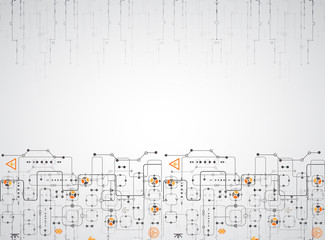 Abstract technology circuit board. Communication concept