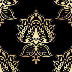 Vector damask seamless pattern element. Classical luxury old fashioned damask ornament, royal victorian seamless texture for wallpapers, textile, wrapping. Exquisite floral baroque template.