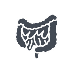 Human organs silhouette icon intestine