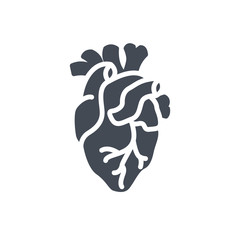 Human organs silhouette icon heart