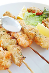 fish skewers with shrimp and swordfish baked in the oven