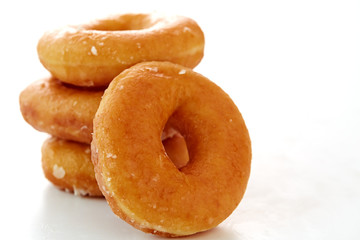 Glazed donutson a white Background