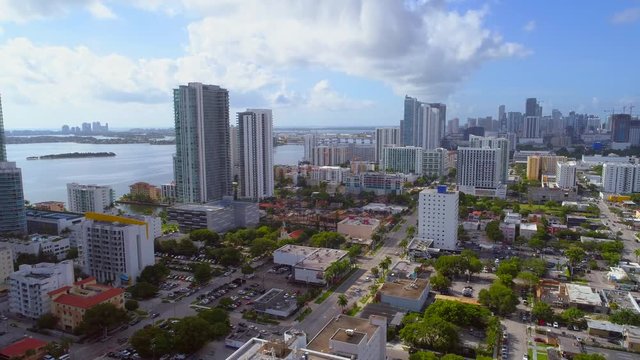 Aerial Miami Downtown Midtown city