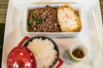 Beef basil rice