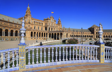 Plaza de Espana or Spain Square in Seville, Andalusia, Spain