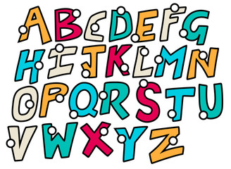 Colorful Alphabets kiddish lettering 
