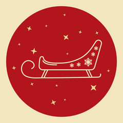 Santa s sleigh icon in thin line style