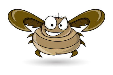 Naughty Cartoon Bug - handmade clip-art vector