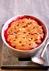 Apple and plum cobbler with almond